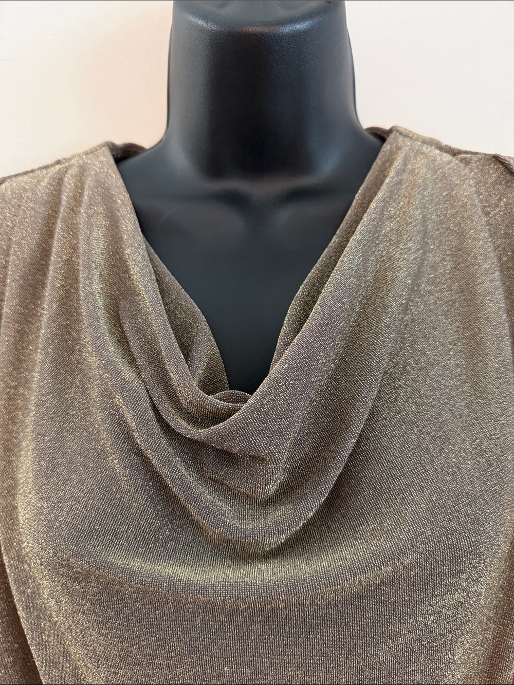 Worthington Metallic Bronze Cowl Neck Sleeveless Top nylon spandex blend size 2X - Picture 3 of 11